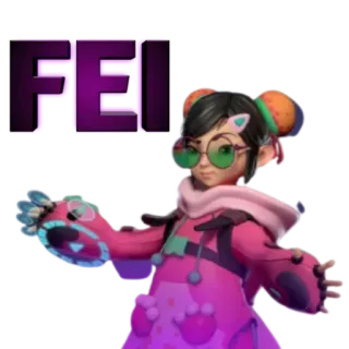 🤖 8563ae1e Fei FEI peri, stiker, gadis, karakter, ungu, merah muda whatsapp sticker