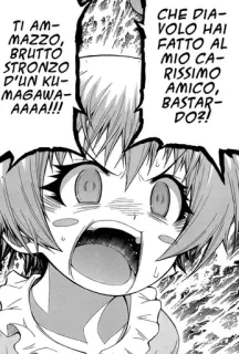 😡 32f04159 TI AMMAZZO, BRUTTO STRONZO D'UN KUMAGAWA-AAAA!!! CHE DIAVOLO HAI FATTO AL MIO CARISSIMO AMICO, BASTARDO?! Anime, Manga, Phim hoạt hình, Tức giận, La hét, Lời lẽ xúc phạm telegram sticker