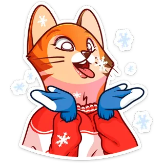 😛 a81f0233 kucing, salju, musim dingin, keping salju, imut, stiker telegram sticker