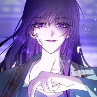 🔮 19662137 动漫, 漫画, 紫色头发, 女人, 角色, 幻想 telegram sticker