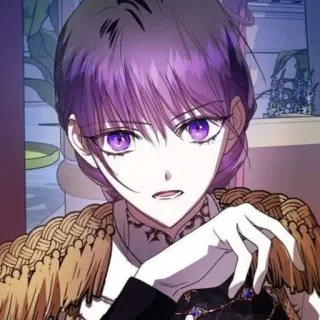 🔮 2ccb8790 女人, 紫色头发, 角色, 插图, 肖像 telegram sticker