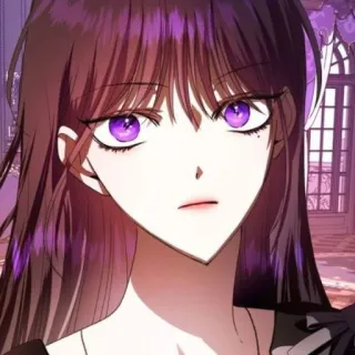 🔮 6ffe5a8d 女人, 动漫, 漫画, 角色, 女孩, 肖像, 紫色眼睛 telegram sticker