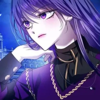 🔮 8addc36a 动漫, 漫画, 紫发, 女性, 插画 telegram sticker