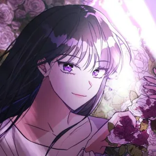 🔮 bc3c1934 女人, 卡通, 插画, 动漫, 漫画, 紫色, 花 telegram sticker