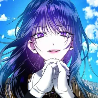 🔮 ea61fd20 动漫, 漫画, 女孩, 角色, 紫色头发, 插画 telegram sticker