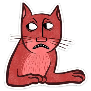 😺 e64296f7 kucing, hewan, ilustrasi, kartun, kucing merah, stiker telegram sticker