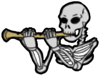 🎺 25b08b65 skeleton, bones, music, flute telegram sticker