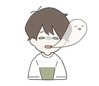 🌟 1e028c8e 卡通, 生病, 疾病, 温度计, 鬼, 可爱 whatsapp sticker