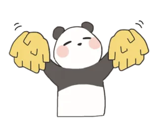 🌟 ff5c2373 熊猫, 啦啦队, 彩球, 可爱, 动物, 贴纸 whatsapp sticker