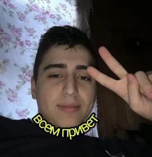 ✌️ 589fe616 Всем привет привет, приветствие, русский, мир telegram sticker