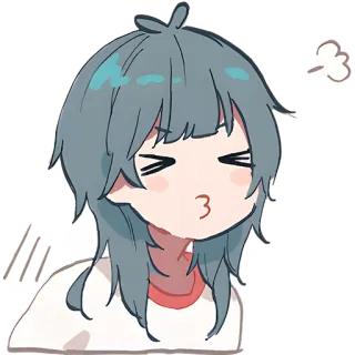 😚 389b5cea boos, pruilend, anime, cartoon, schattig, sticker telegram sticker