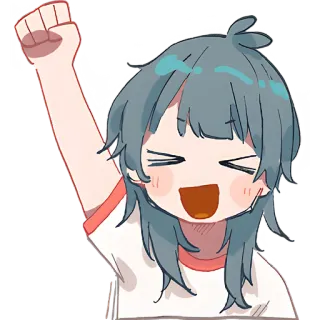 🥳 c4f1275d Anime, Meisje, Juichen, Blij, Opgewonden, Viering telegram sticker