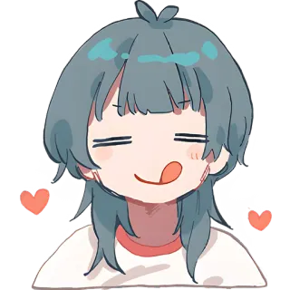 😋 c9d37115 Anime, Schattig, Hartjes, Cartoon, Personage, Vrolijk telegram sticker