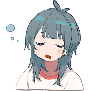 😴 d0db287f anime, meisje, slaperig, schattig, moe telegram sticker