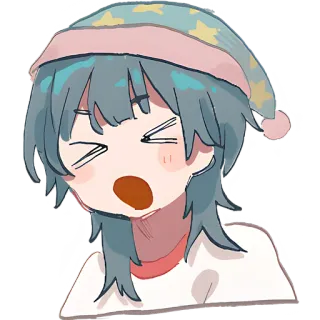🥱 d284a45e anime, slaperig, gapen, cartoon, moe, slaapmuts telegram sticker