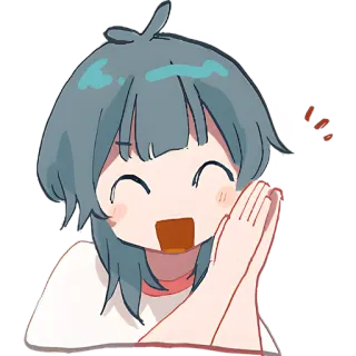 🤗 ec74eab2 Anime, Cartoon, Vrolijk, Gelukkig, Kawaii, Schattig telegram sticker