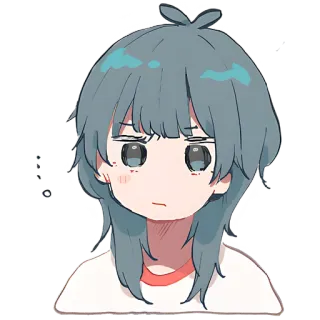😐 06bf8f9f Anime, Garota, Desenho animado, Bonito, Personagem, Triste telegram sticker
