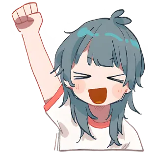 🥳 49e180ed Anime, Menina, Fofa, Animando, Feliz, Entusiasmada telegram sticker