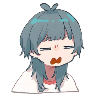 😐 6f021285 Anime, Desenho animado, Garota, Fofa, Emoção, Cansada, Sonolenta telegram sticker