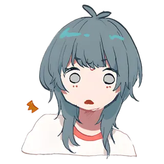 😱 7f606c47 anime, mangá, desenho animado, menina, surpresa, chocado telegram sticker