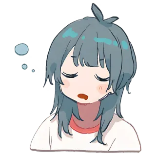 😴 e3325599 anime, sonolenta, fofa, menina, kawaii, chibi telegram sticker