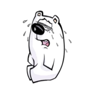 😭 432b4742 beruang kutub, menangis, sedih, tertekan, kartun, emosional, stiker telegram sticker