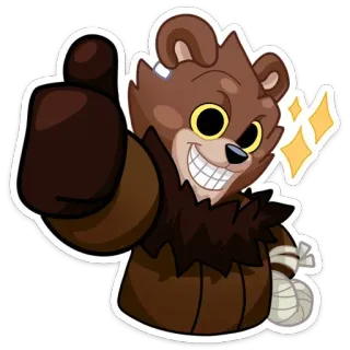 👍 18124c6f ours, pouce levé, animal, dessin animé, personnage, mammifère, bien, positif telegram sticker