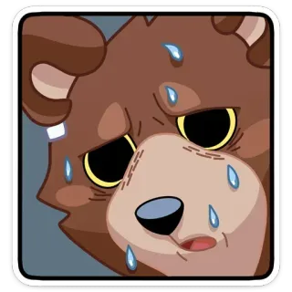 😅 599140b3 ours, sueur, fatigué, stressé, épuisé, nerveux telegram sticker