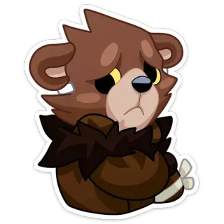 ☹ 76d54bb9 triste, ours, animal, sticker, dessin animé, mignon telegram sticker
