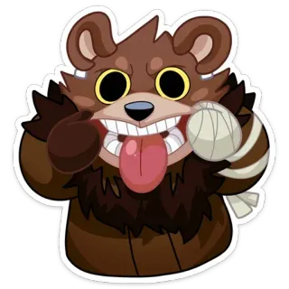 👅 89676b58 ours, dessin animé, monstre, mignon, autocollant telegram sticker