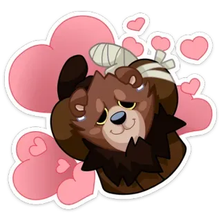 ❤ aed5951f ours, amour, coeurs, mignon, animal, dessin animé, autocollant telegram sticker