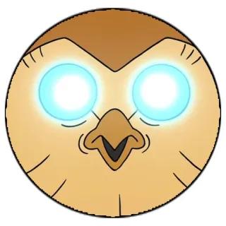 😱 24855a99 Hooty The Owl House сова, мультфильм, смешной, персонаж, птица, глаза, Hooty telegram sticker