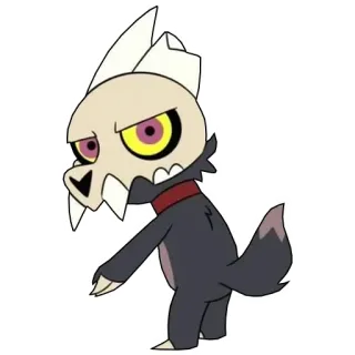 ☹️ 66dc3fe3 King The Owl House король, The Owl House, мультяшный персонаж, анимация, наклейка, череп, смешной, милый telegram sticker