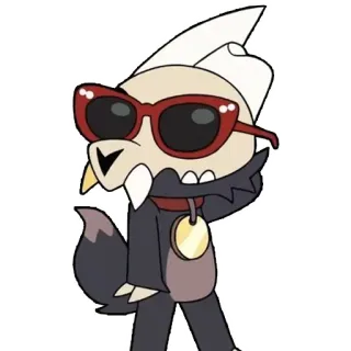 😎 d94231fd King Clawthorne The Owl House Кинг Коготьорн, Дом совы, мультфильм, череп, солнцезащитные очки, персонаж telegram sticker