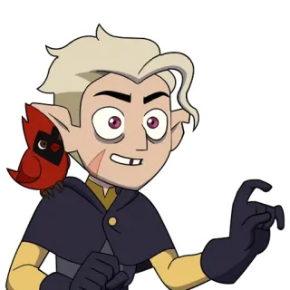 😬 3caf50f2 Hunter The Owl House Kartun, Karakter, Hunter, Burung, Kardinal, The Owl House, Fantasi telegram sticker