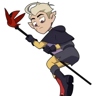 🙄 8bd1d57c Hunter The Owl House The Owl House, Hunter, animasi, kartun, tongkat, karakter, fantasi telegram sticker