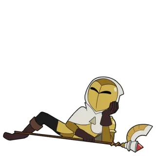 😏 dd77b41c Hunter The Owl House Kartun, Animasi, Karakter, Berbaring, Santai, Staf, Topeng telegram sticker