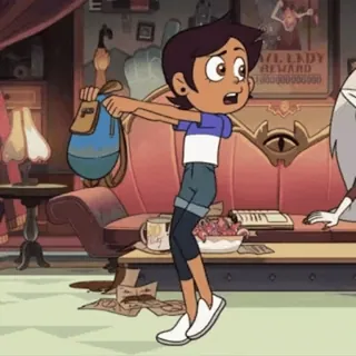 😕 ff56a069 Luz Noceda The Owl House kartun, animasi, sihir, fantasi, penyihir, ransel telegram sticker