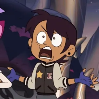 😵 5fcf5dec Luz Noceda The Owl House мультфильм, персонаж, The Owl House, Луз Носеда, анимация, Disney, злой telegram sticker