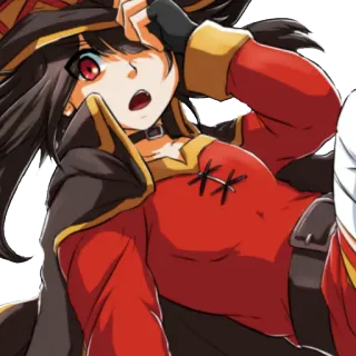 😳 0335e76f Megumin Konosuba Anime, Magie, Magicien, Fille, Rouge, Mignon telegram sticker
