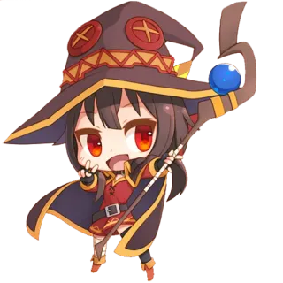 ✌ 94893ec5 Megumin Konosuba Anime, Chibi, Magicien, Magie, Mignon telegram sticker