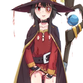 💋 b9251486 Megumin Konosuba animé, megumin, konosuba, waifu, mage, mignon, fille animé telegram sticker