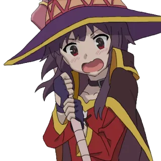 😧 ff6ac811 Megumin Konosuba Anime, Konosuba, Megumin, Mage, Magicien, Magie, Mignon telegram sticker