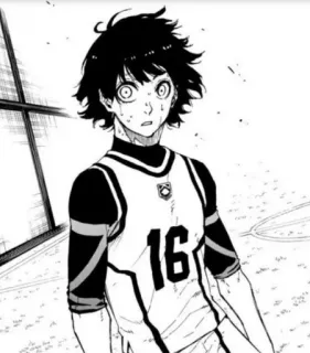 😨 667fbef8 anime, manga, soccer, jersey, number 16 whatsapp sticker