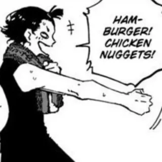 🍔 72144637 HAMBURGER! CHICKEN NUGGETS! food, anime, manga, hamburger, chickennuggets whatsapp sticker