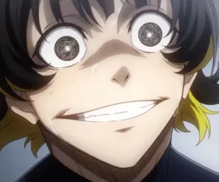 😈 fb7d79bd anime, scary, manic, smile, crazy whatsapp sticker