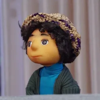 🖱 8635721c Puppe, Puppe, Strohhut, Comicfigur, Animation, Puppentheater whatsapp sticker