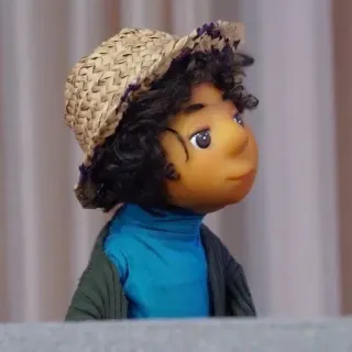 🖱 8c1ed512 Puppe, Puppe, Strohhut, Locken, süß, Porträt whatsapp sticker