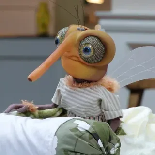 🖱 a3aa4614 Mücke, Insekt, Puppe, Orange, Gestreiftes Shirt, Flügel whatsapp sticker