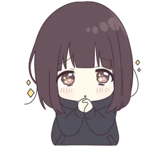 🙏 b1b4098a anime girl, chibi, kawaii, cute, sparkles, anime telegram sticker